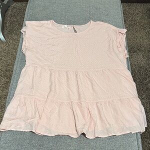 Maurices Light Pink Tiered Blouse